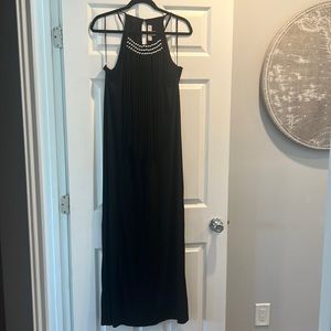 Michael Kors Black fringed front maxi dress